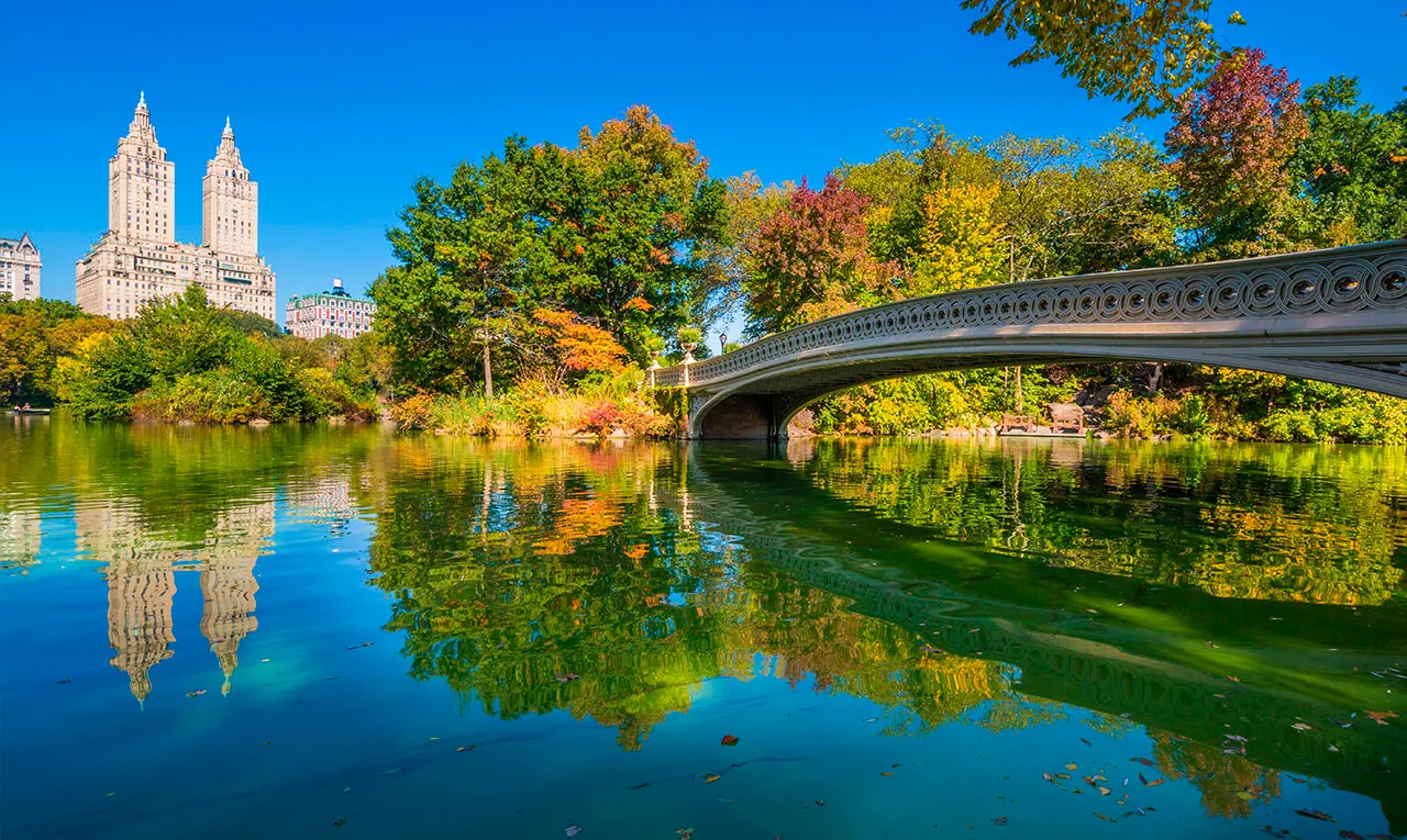 Bow Bridge over the Lake in Central Park
