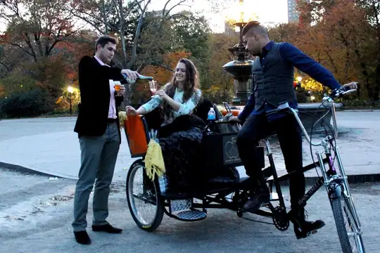 Guests taking a full Central Park pedicab tour