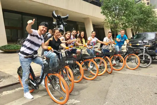 Bike tour group in New York City